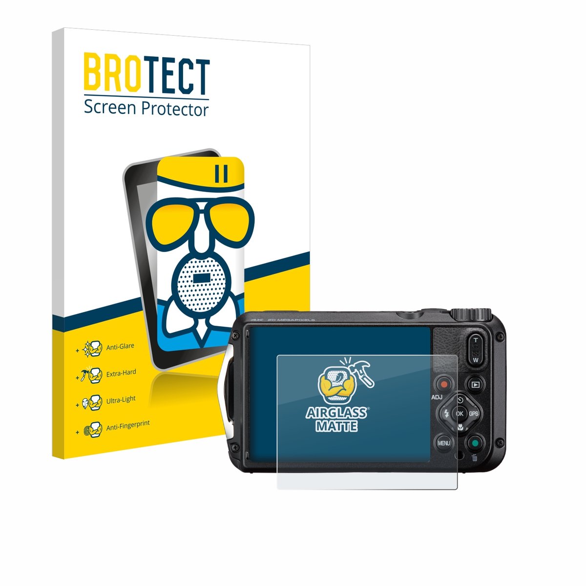 BROTECT - Screenprotector voor Ricoh Pentax WG-8 - Folie Beschermfolie Beschermglas matte