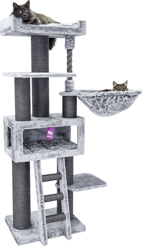 Petrebels Parklane 175 Krabpaal XXL - Grijs - Extra Dikke Stammen - 58 x 45 x 175 cm
