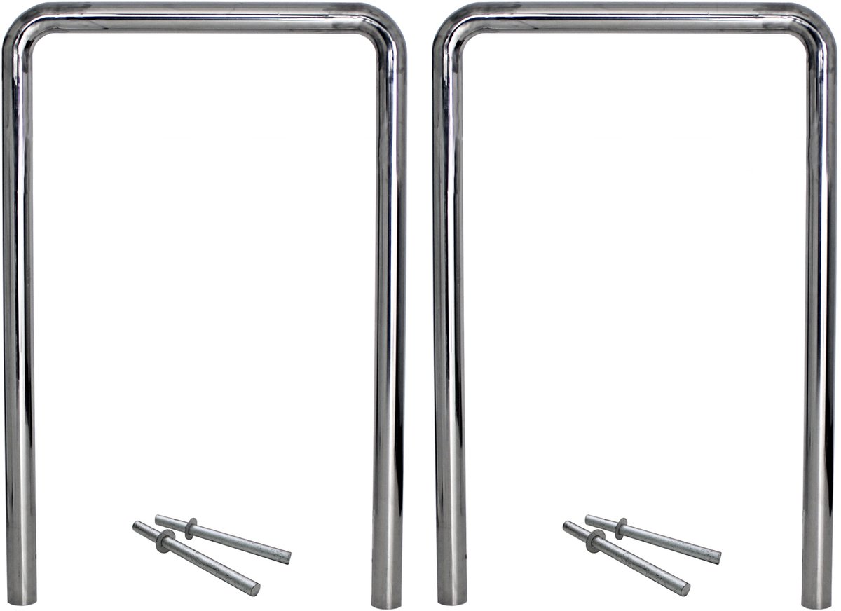 TRUTZHOLM - Fietsenrek Type U - Set van 2 - 118 x 78 cm - Om in te betonneren - Ø 60 mm - Voor 4 fietsen - Roestvrij Staal