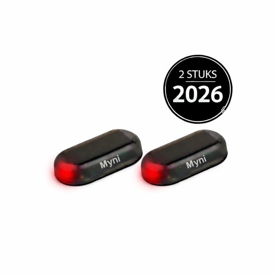 Deux appareils Myni compacts avec lumière rouge sur fond blanc. '2 PIÈCES 2026'.