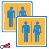 WC sticker man, vrouw. (set van 2 stickers)