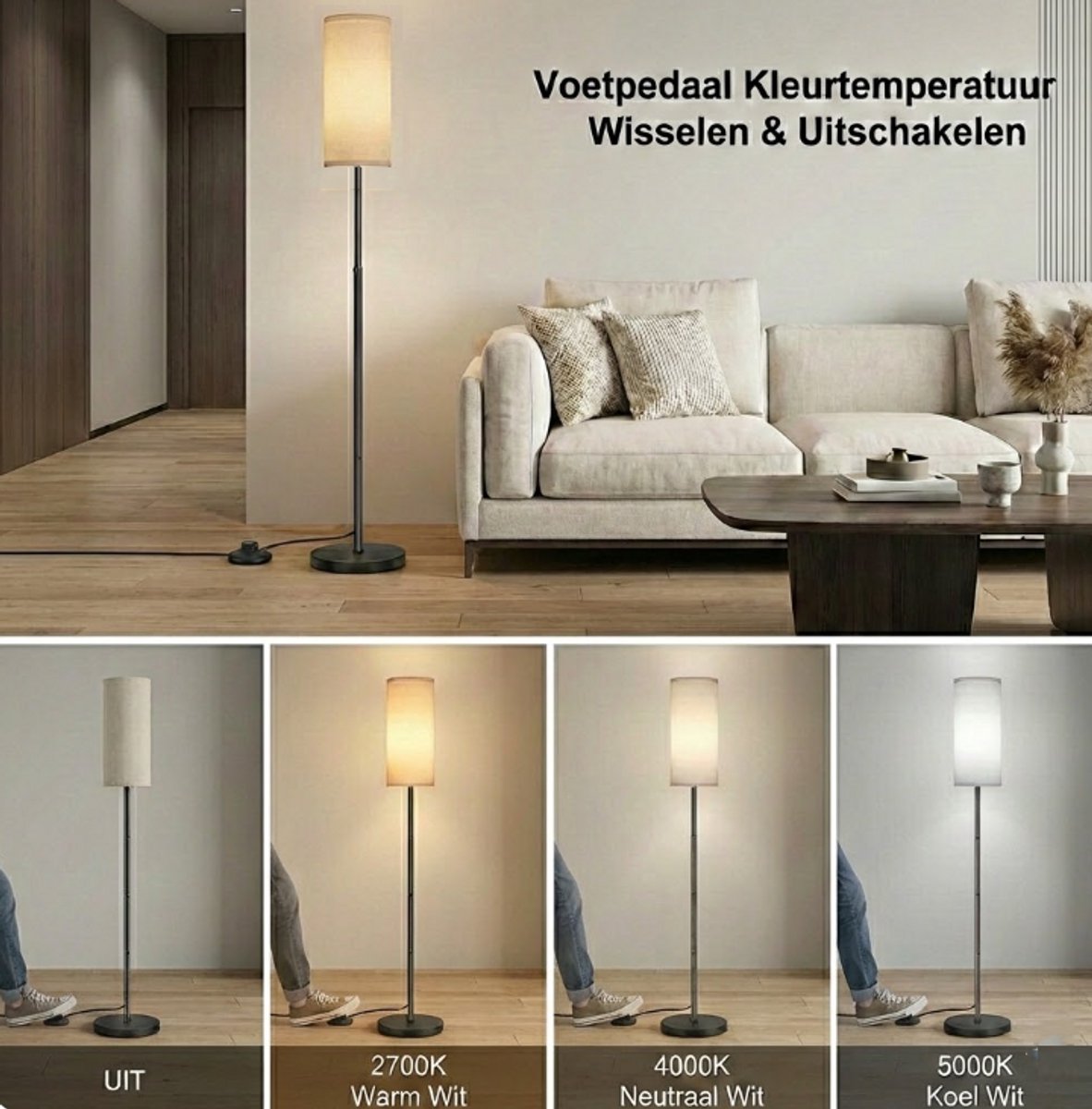 MUPOO Landelijke vloerlamp met Magnetische Afstandsbediening thumbnail 2