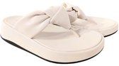 FitFlop F- Mode à plateforme en cuir souple Mode Knot BEIGE - Taille 41