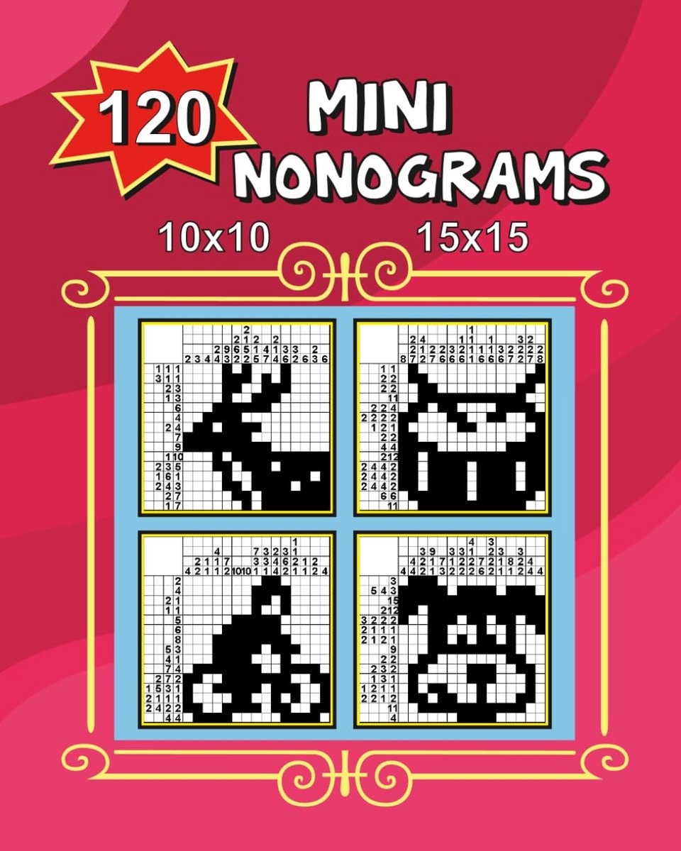 120 Mini Nonogrammen Puzzelboek 10x10 en 15x15 - Makkelijk voor Beginners