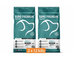 Euro-Premium Adult Medium - Hondenvoer - Kip Rijst 2x 12 kg Voordeelverpakking