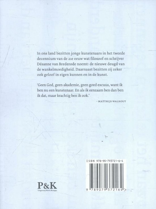 Achterkant van het boek met tekst en ISBN-nummer. Uitgeverij Pelckmans.