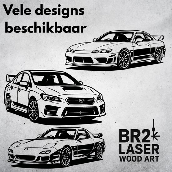 BR2Laser Toyota Corolla AE86 – Wanddecoratie – Lasergesneden Hout – Autokunst – 35 cm Breed