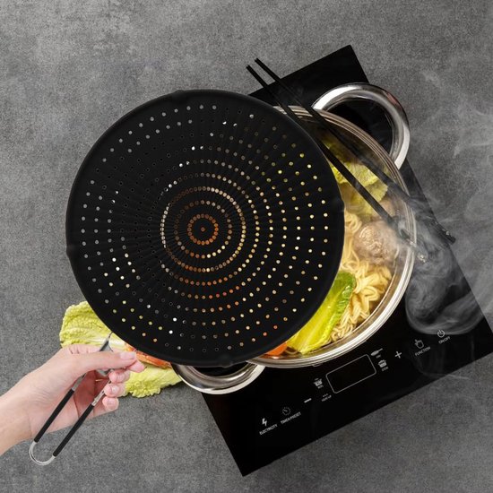 Universeel opvouwbaar siliconen spatscherm voor koekenpan en frituren — afbeelding 4