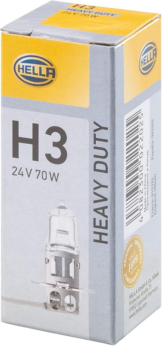 Krachtige 24V H3 Halogeen Gloeilamp - 70W - PK22s Sokkel - Heavy Duty - Voor Vrachtwagens en Zwaar Materieel