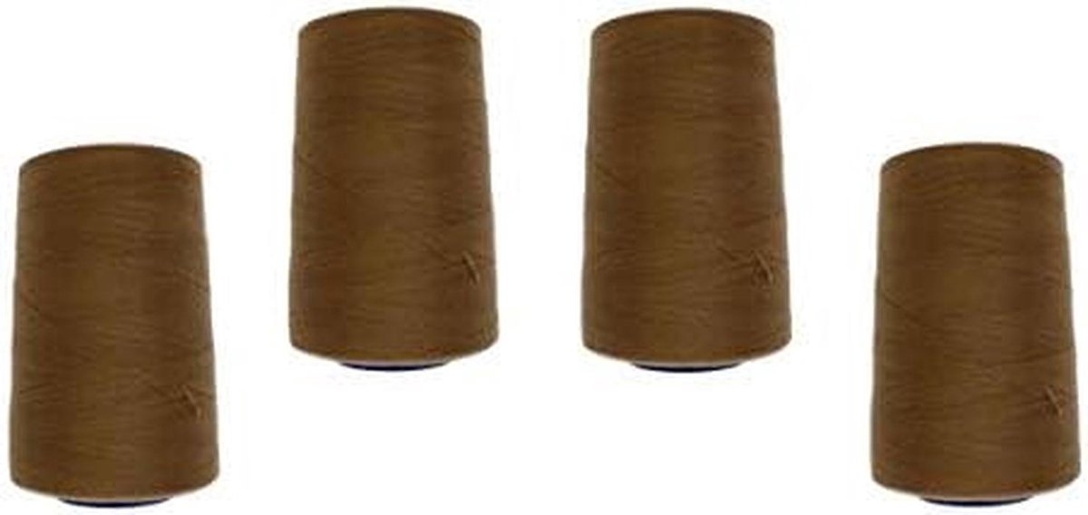 4 Koffertjes Overlockgaren Polyester 120 Okerbruin 5000m