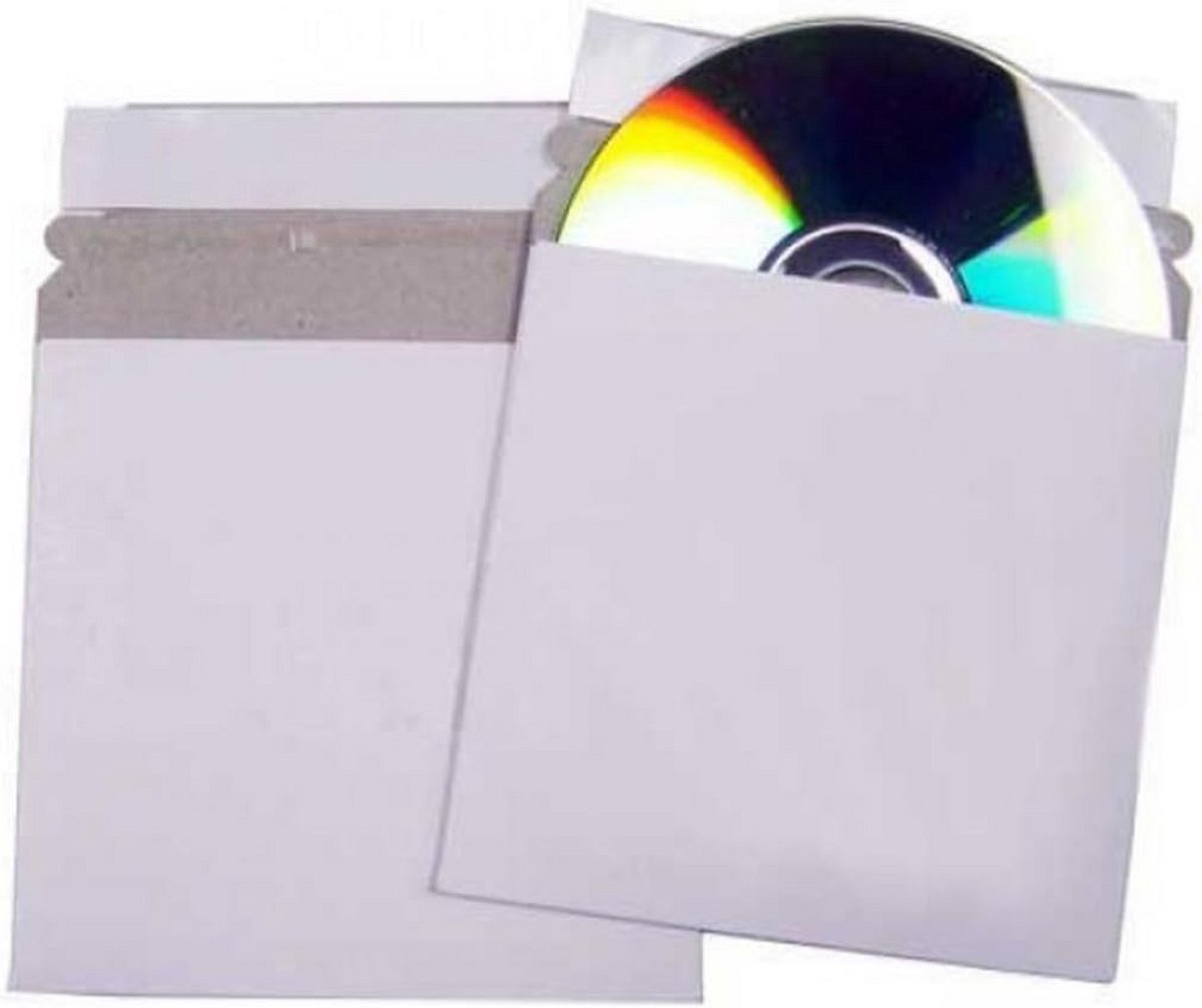 100 Witte CD Kartonnen Enveloppen met Zelfklevende Sluiting