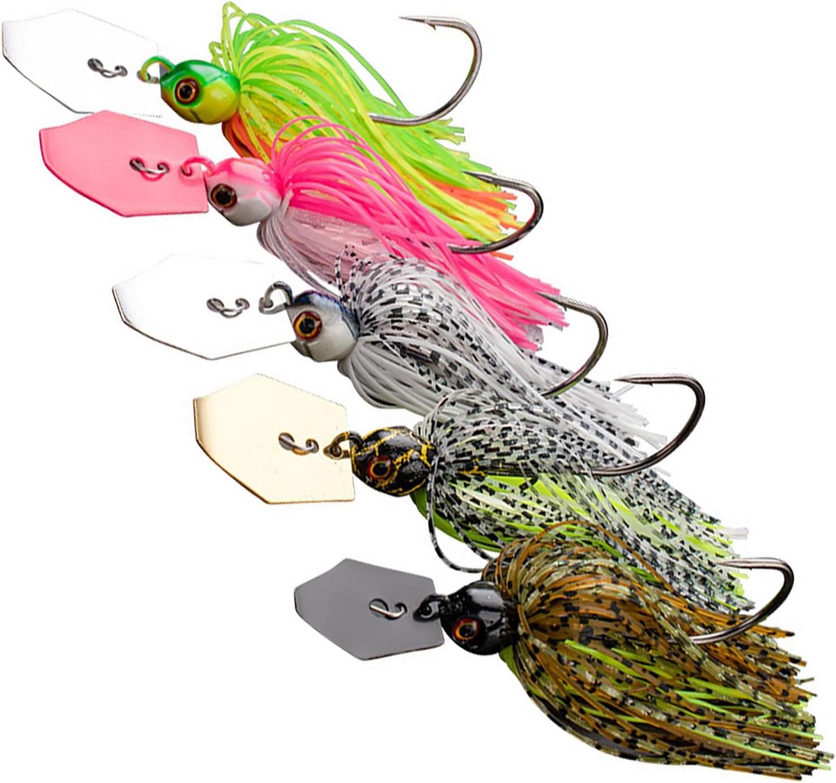 Set van 5 Chatterbaits Kunstaas voor Baars, Snoek en Forel