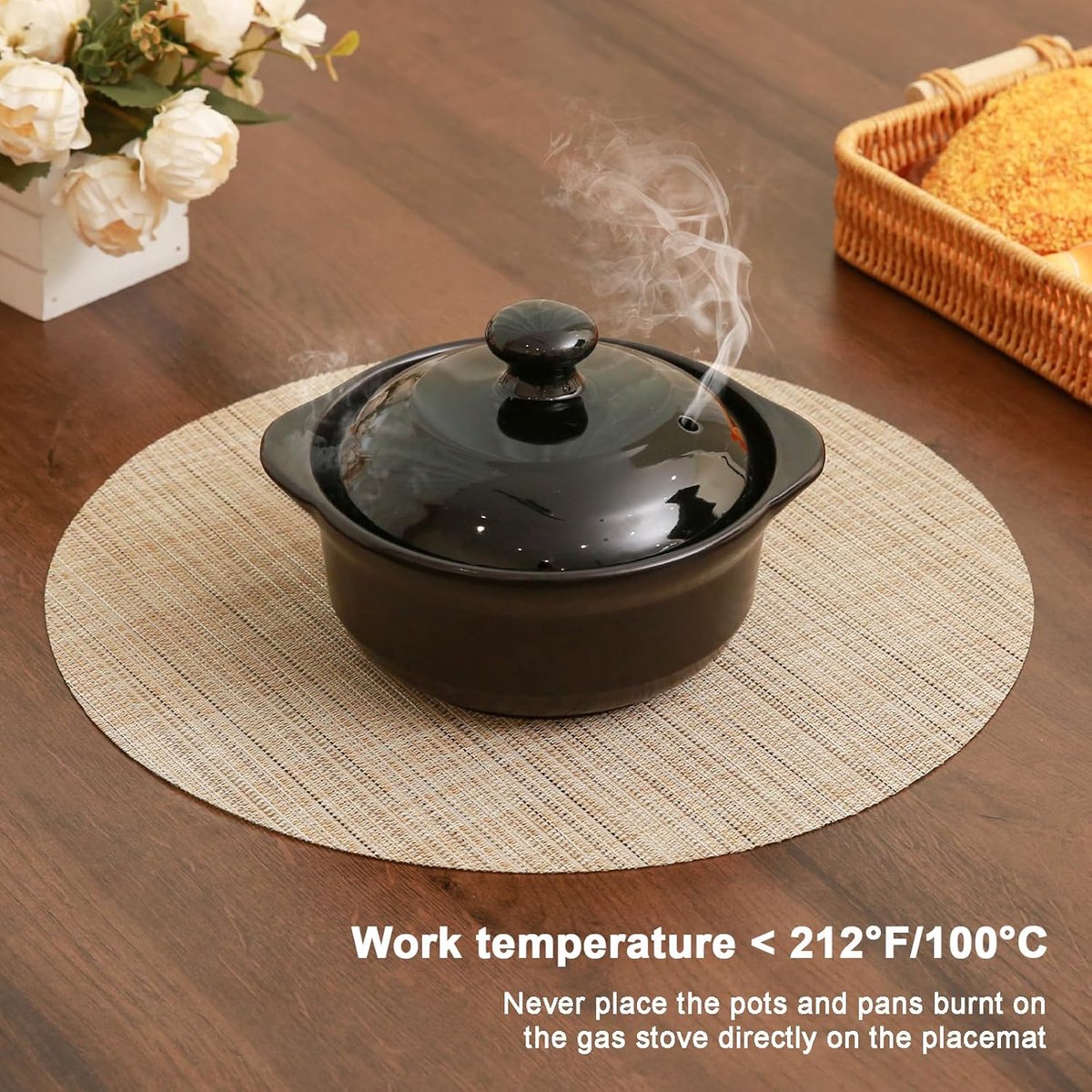 Ronde Wasbare Placemats Hittebestendig en Antislip PVC Set van 4