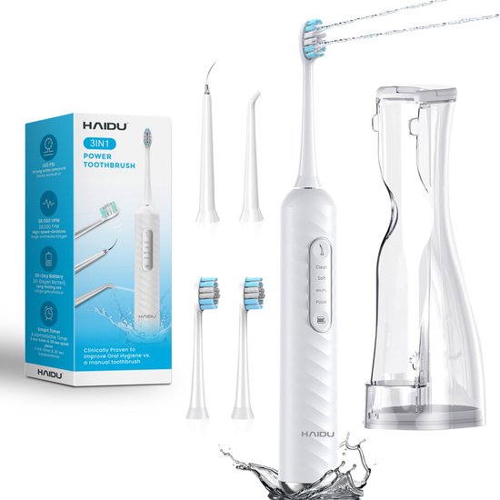 HAIDU 3 in 1 Elektrische Tandenborstel en Flosser