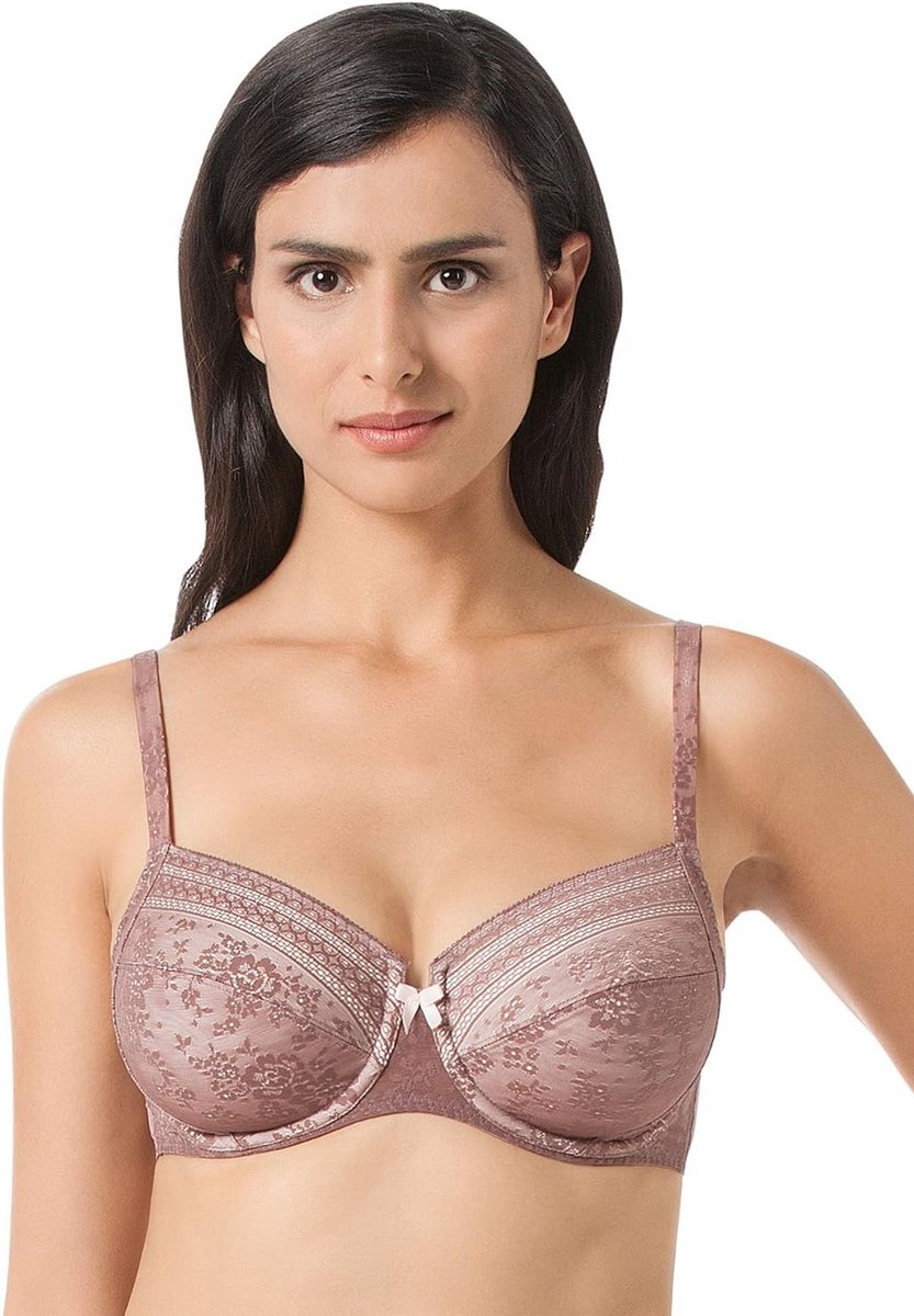 Comfortabele damesbeha met beugel en romantisch kant