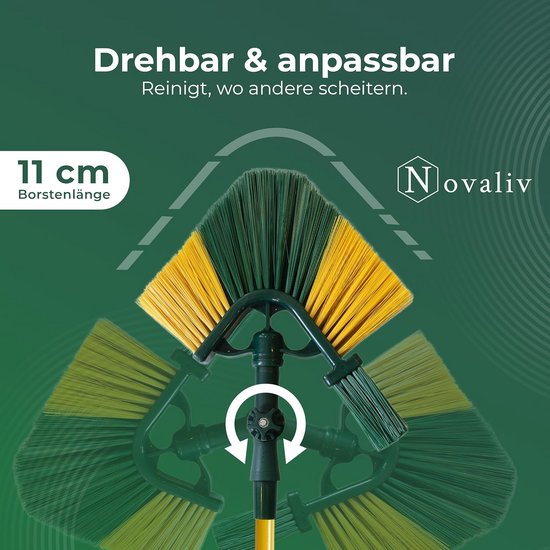 Telescopische dakgootborstel set 3,3m met schraper en handveger voor reiniging — afbeelding 4