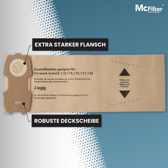 20 Stofzuigerzakken Geschikt voor Vorwerk Kobold VK118 t/m VK122 | Vervangend Type VO 523