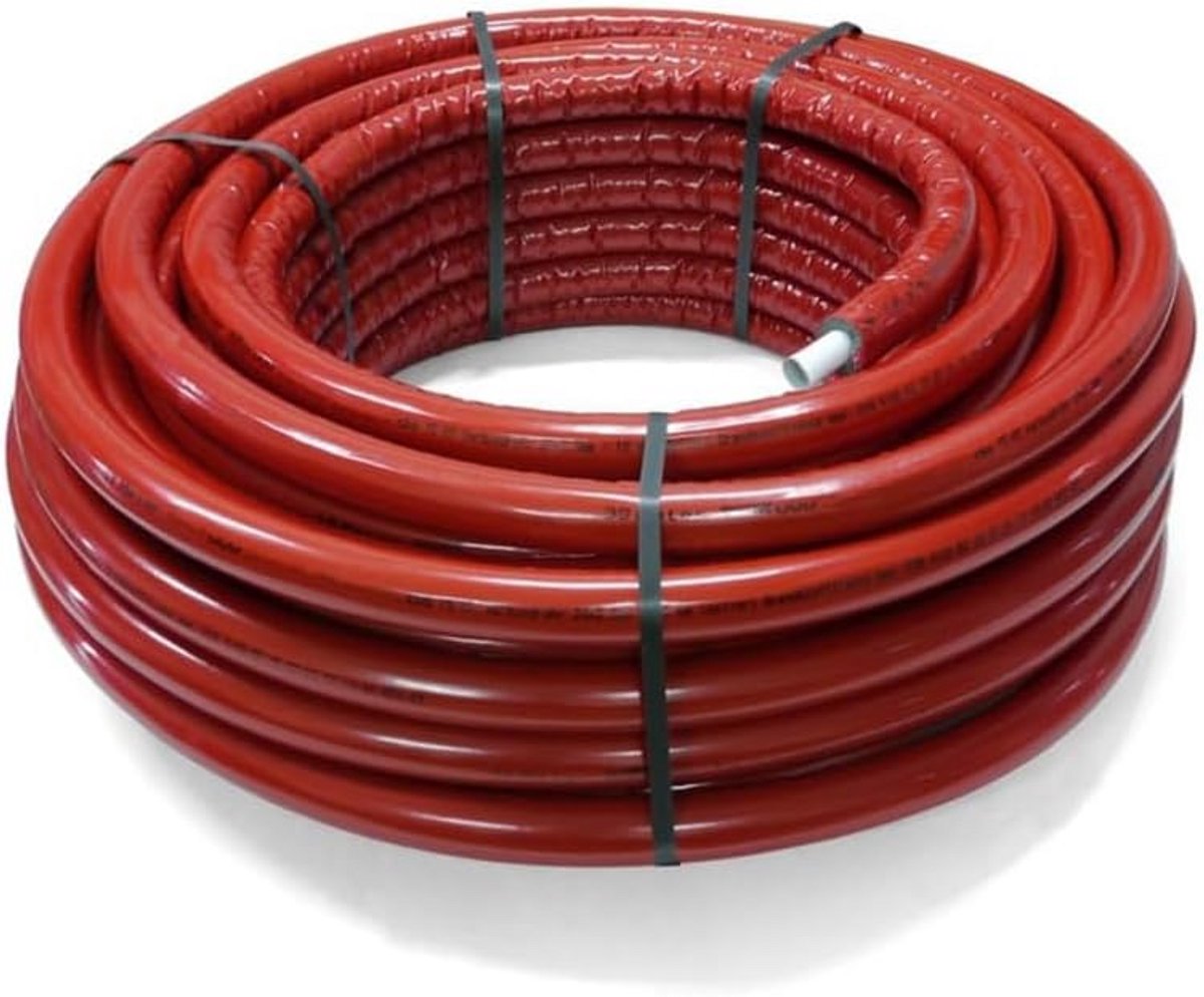 Geïsoleerde Meerlagen Composiet Pijp 26x3mm - 25 Meter Rol - Rood