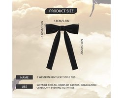 XZEIT 2 stuks Western Kentucky stijl stropdassen bolo vlinderdas satijn western strikken band stropdas band stropdas voor mannen Bolo vlinderdas voor alle soorten feesten, diploma-uitreikingen