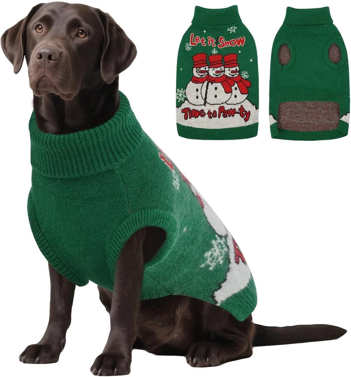 Warme Gebreide Kersttrui voor Kleine tot Grote Honden - Fleece Winterjas