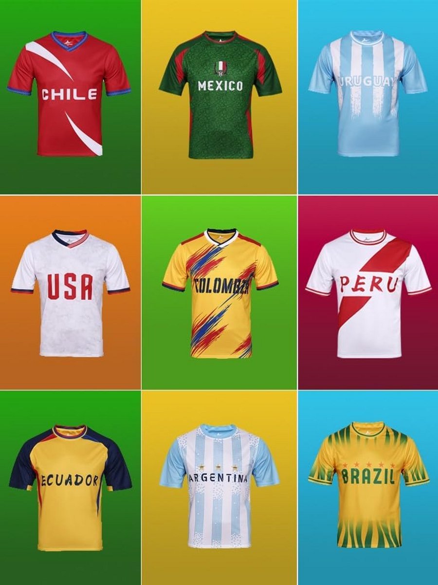 Voetbalshirt Heren Korte Mouwen Ademend Fan Jersey voor Europa/America Cup