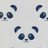 Fabs World | Panda | Grijs, zwart en wit | Vliesbehang 0,53x10m