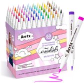Creachick X Arrtx - Acrylmarkers - Paint Brush Tip Markers - 60 prachtige kleuren