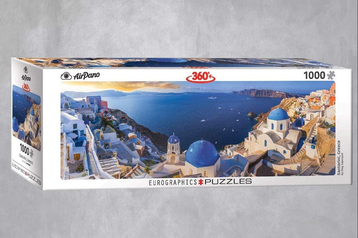 Panorama Puzzel 1000 Stukjes - Santorini Griekenland 68 x 48 cm