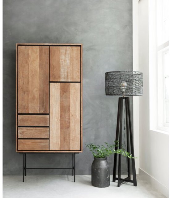 24Designs Meuble Metropole Haut - L100 X P40 X H210 Cm - Teck