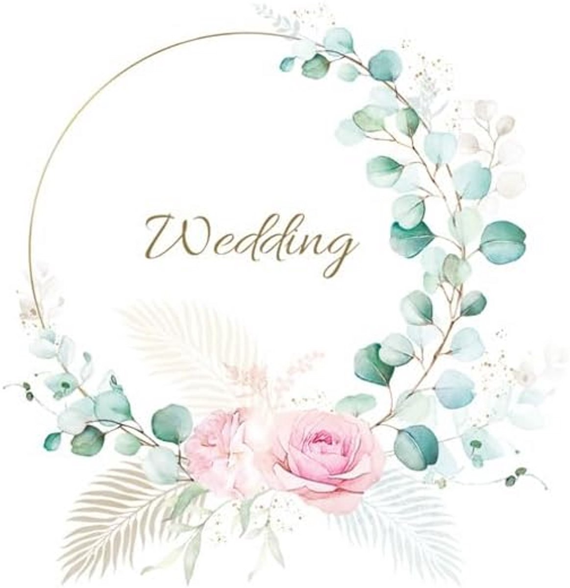 Luxe Papieren Servetten 33x33cm - Eucalyptus Krans Woondecoratie & Tafeldecoratie Bruiloft