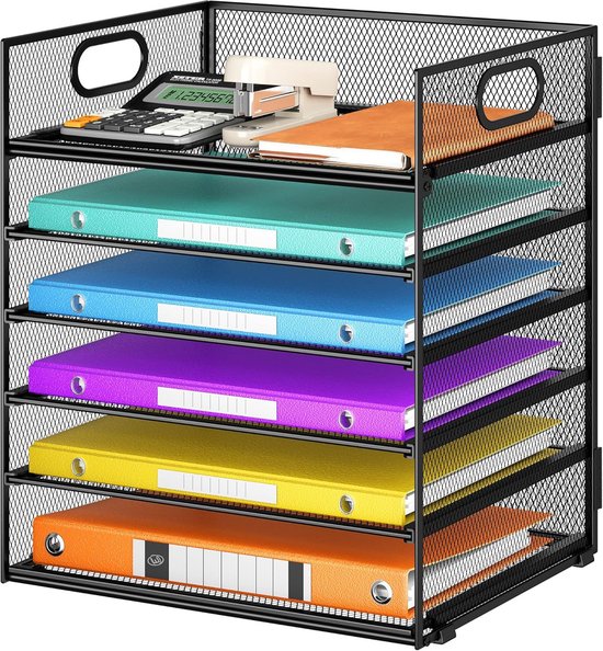 File Rek Voor Lessenaar 5 Laags Lessenaar Organizer - Briefsorteerder en Documentenbak voor A4 ...