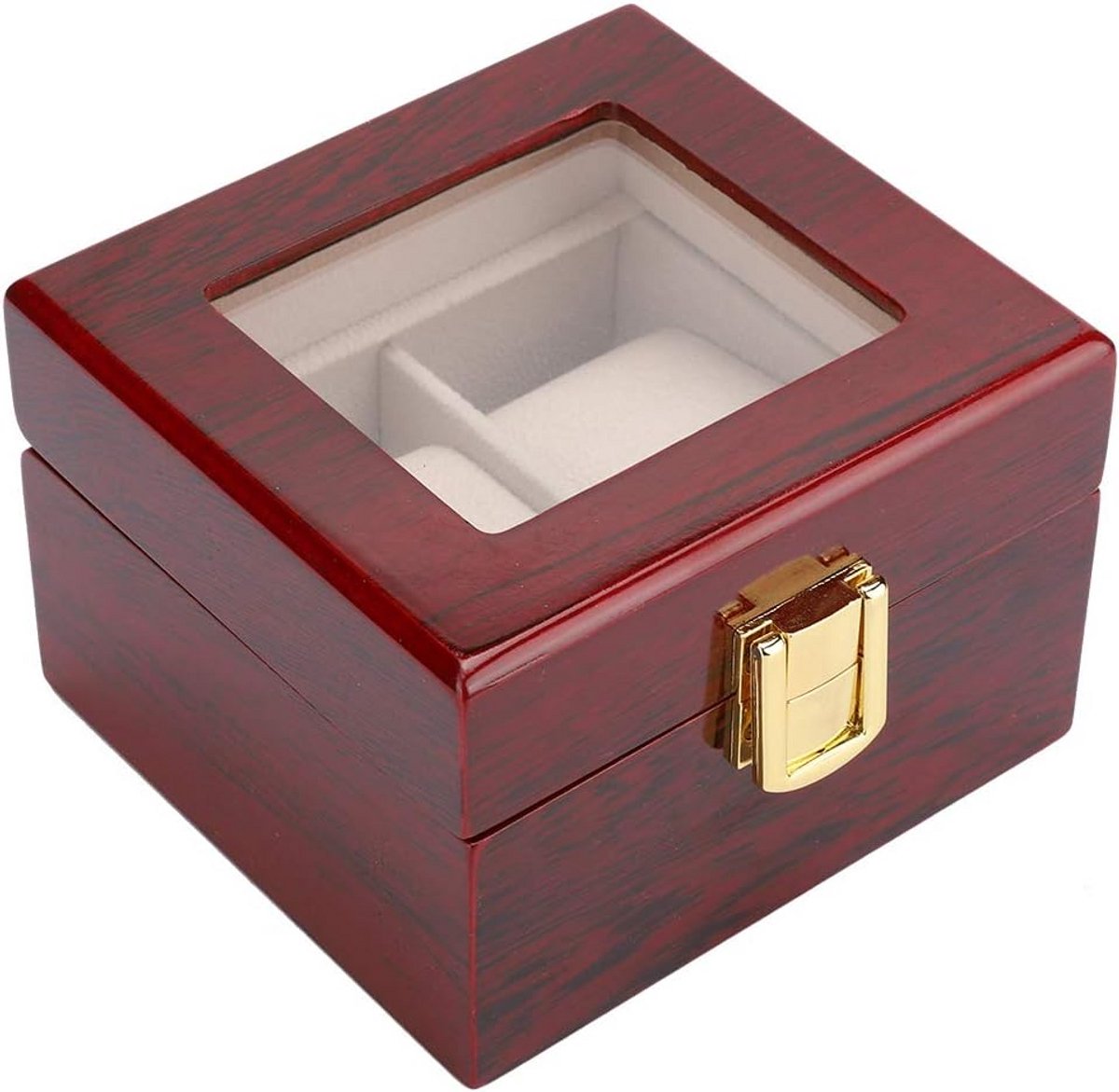 Luxe Heren Horlogebox met Vitrine - Koolstofvezel Organizer voor Horloges en Sieraden