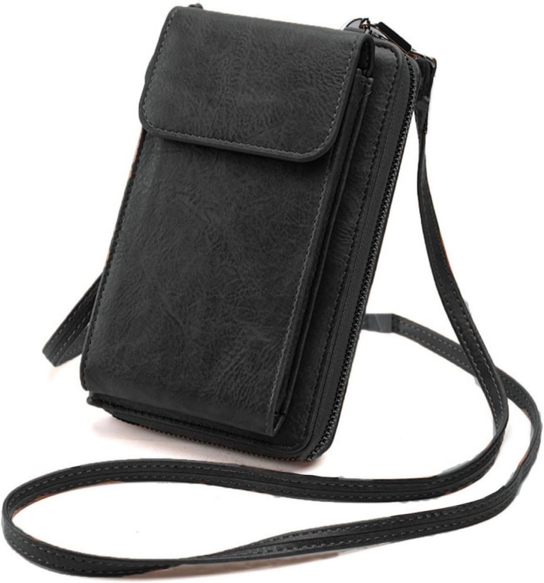 Telefoontasje met Schouderband voor Dames - PU-leer, Crossbody, met Kaartsleuven