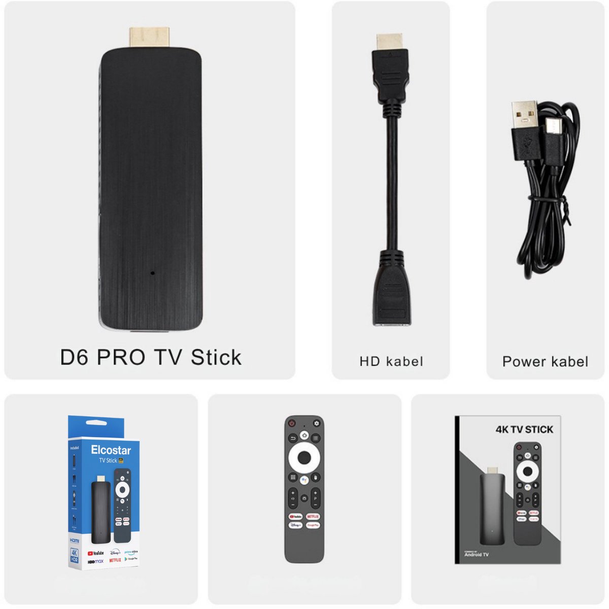 Elcostar Streaming Box Android TV Stick - 4K UHD & HDR - Chromecast ingebouwd - Android 12 - Android TV HDMI Stick - Android TV box Eenvoudig te installeren - Mediabox - iptv box - Inclusief HDMI kabel - zwart — cadeau in Elektronica - foto 5