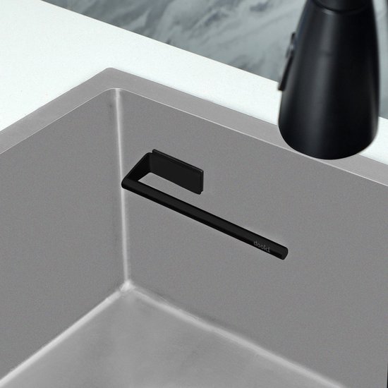 Dooki® Vaatdoekhouder Magnetisch Zwart – RVS – Keuken Organizers – Keuken accessoires – Keukenorganizers – Aanrecht Organiser