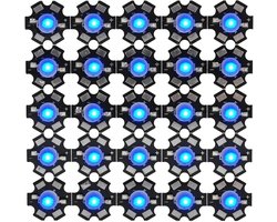 25 LED-chips 3W voor DIY verlichting met aluminium voet - tuin plafond verlichting - blauw kralen.