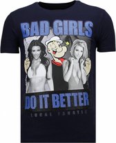 Bad Girls Do It Better - Rhinestone T-shirt - Navy