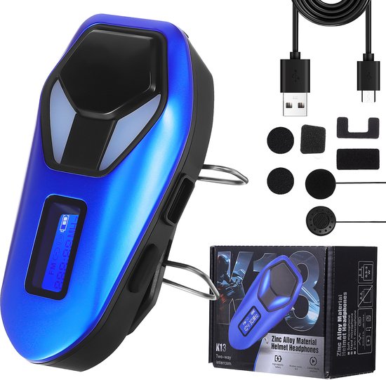 Motorfiets Intercom Headset - Bluetooth 6.0, 45uur Werk, IP65, LED - Helm Headset met Microfoon voor Zadelcommunicatie