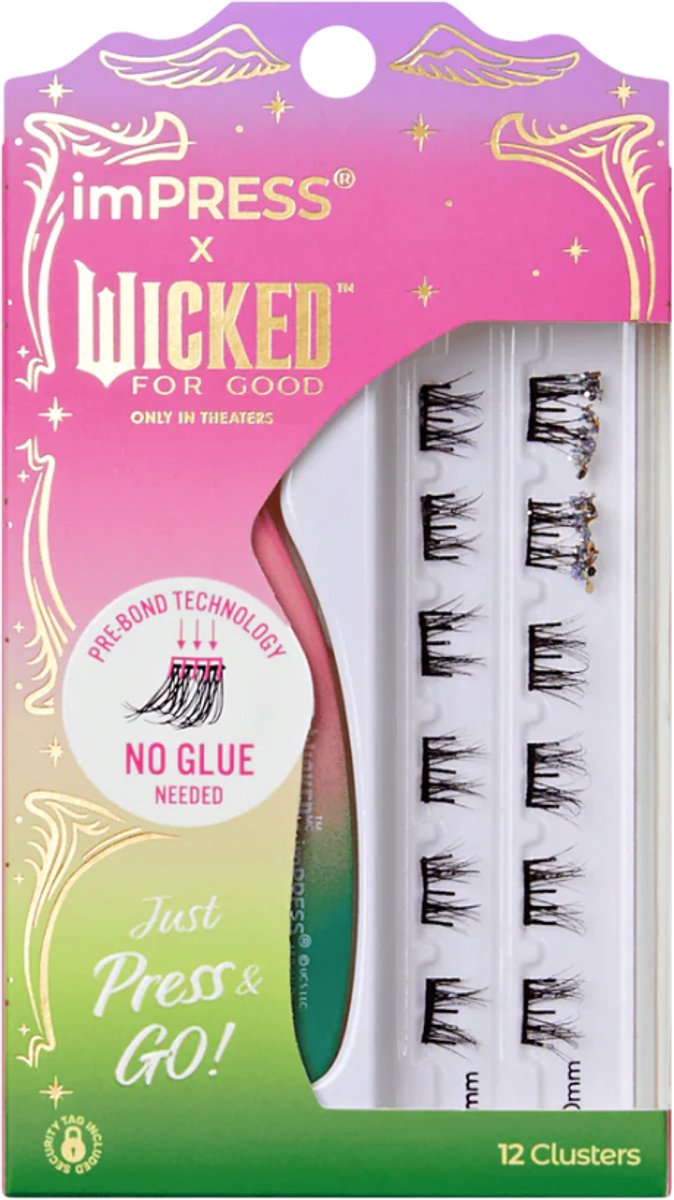 WICKED KISS imPRESS - Kunstwimpers Klemmen - Zelfklevend, Inclusief Pincet, 1 Set