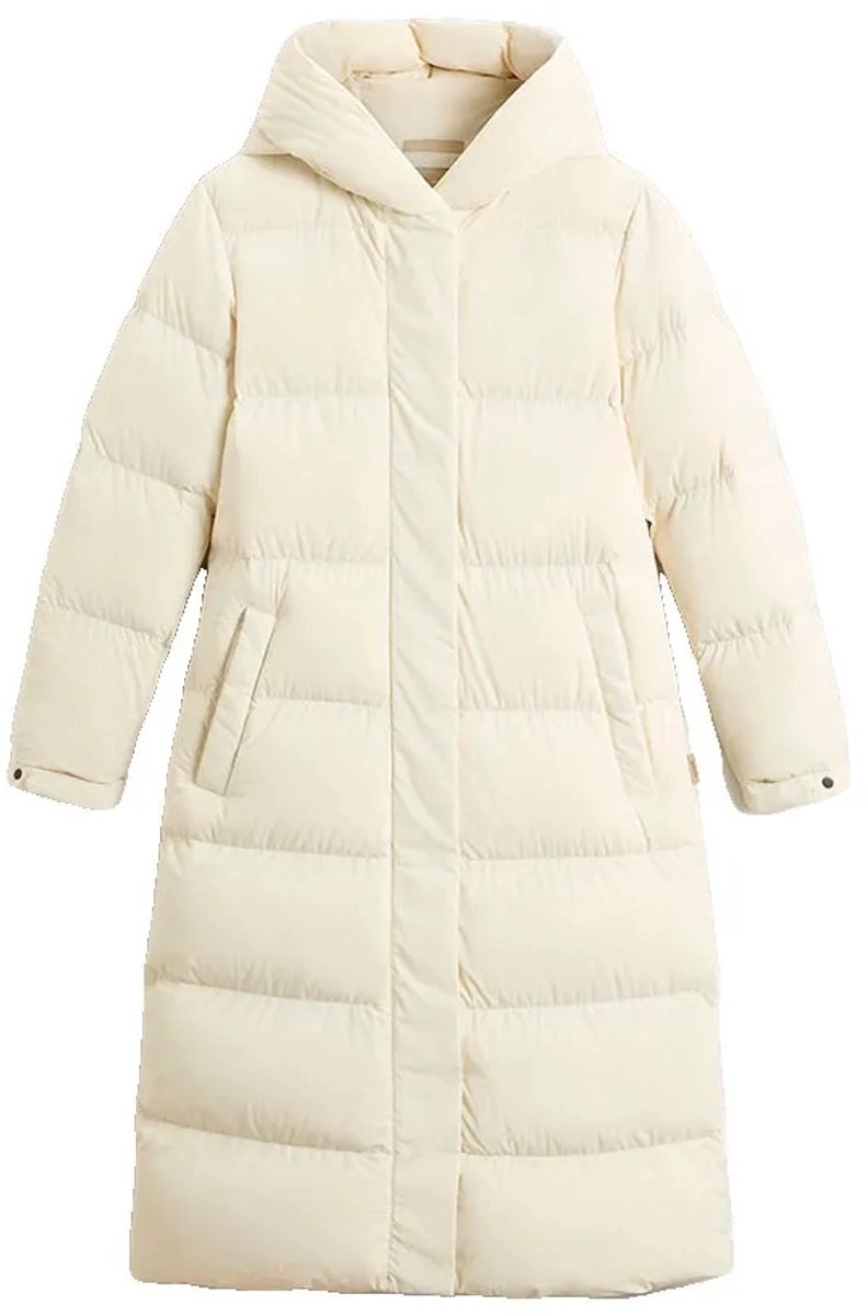 Woolrich Cloud Madison Long Down Jas Beige S Vrouw