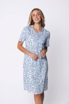 Pastunette - Nachthemd - Stone Blue - Organisch Katoen - Blauw/Wit - Knoopsluiting - Maat 44