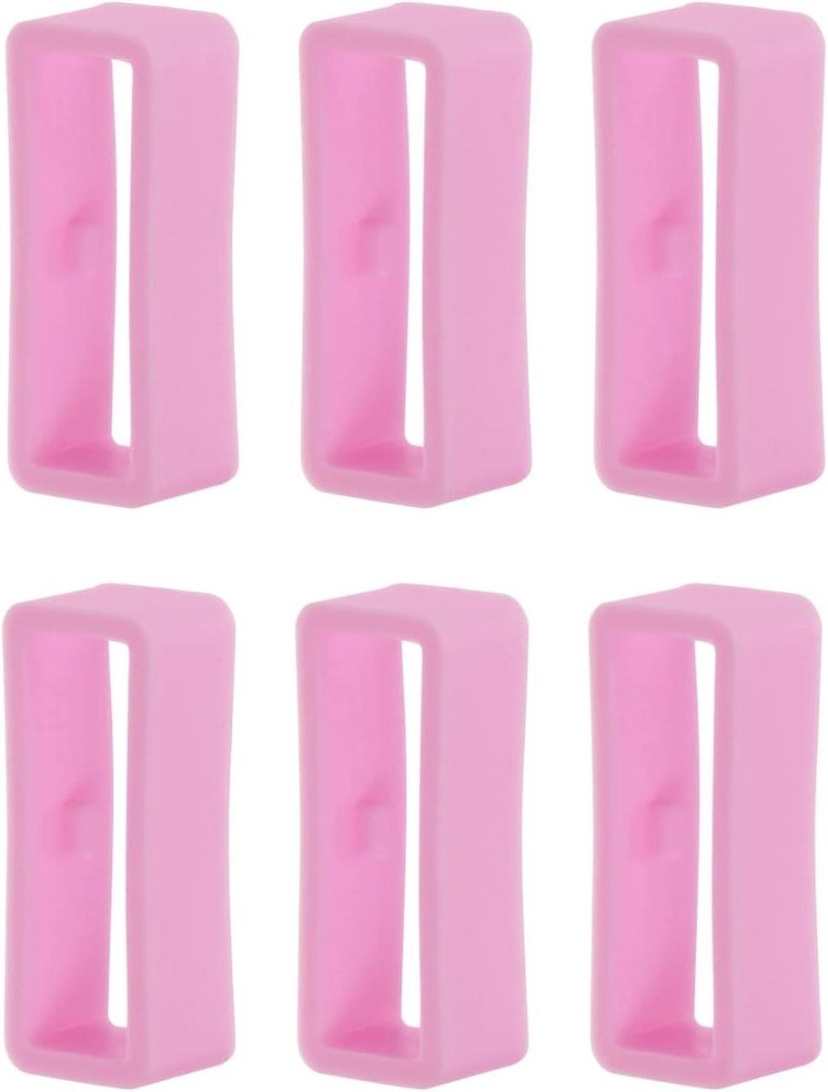 Allecta - Horlogebandje 22 mm - Bevestigingsringen - Rubberen horlogehouder - Siliconen - Roze - Accessoires - Geschikt voor diverse horloges - 6 stuks