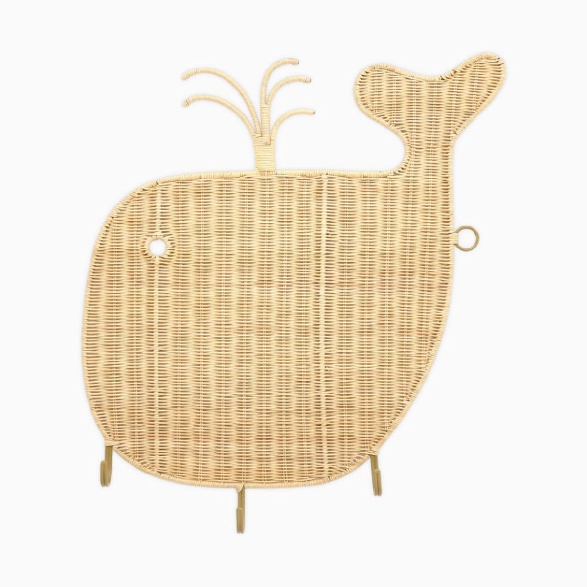 Rotan - Wanddecoratie - Haken - Walvis - Decoratie - Babykamer - Kinderkamer - Kado - Kapstok