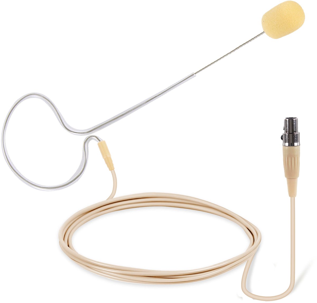 PYLE- Headset Microfoon - On-Ear Omnidirectionele Condensator Microfoon - Inclusief 4-Pin Mini XLR Kabel & Windscherm - Beige