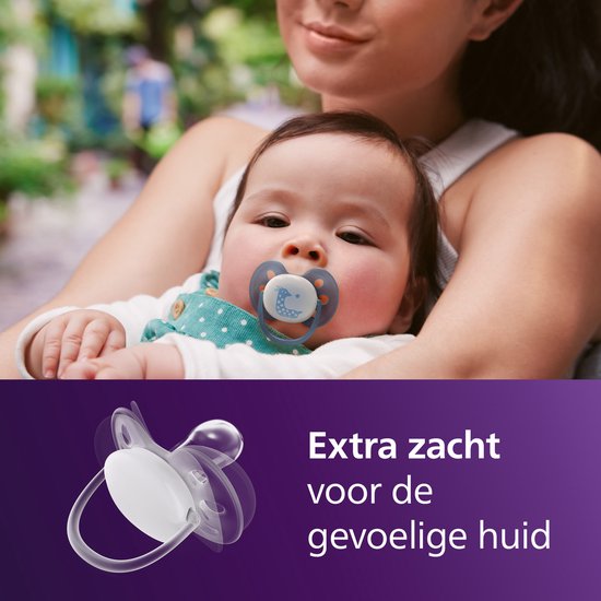 Philips Avent Ultra Soft Nighttime - 6 tot 18 maanden - Glow-in-the-dark fopspeen - 4pack -SCF094/10 van Merkloos — afbeelding 2