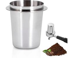 58 Mm Rvs Koffie Doseringbeker - 1 Stuks - Koffiebekers - Dosing Cup - Duurzame Koffiemaatbeker - Espresso Dosing Cup - Rvs - Barista Accessoire - Geschikt Voor 58 Mm Espressomachine - Geschikt Voor Thuis, Kantoor En Café - Zilver