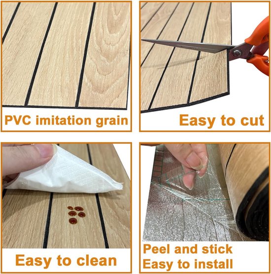 PVC eiken look paneel is makkelijk te snijden, schoon te maken en te installeren.