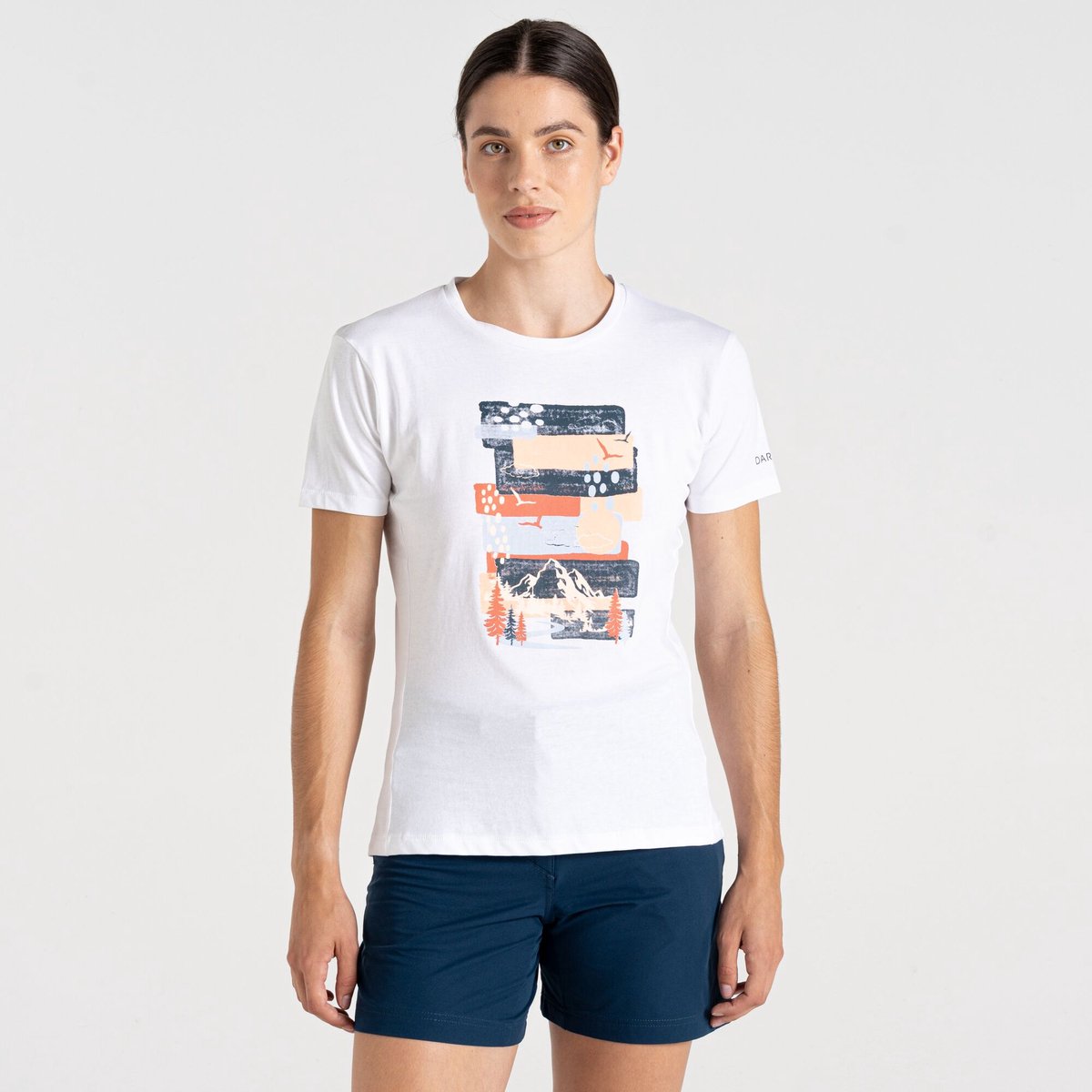 Dare2B Tranquility III T-shirt met korte mouwen en grafische print voor dames Wit