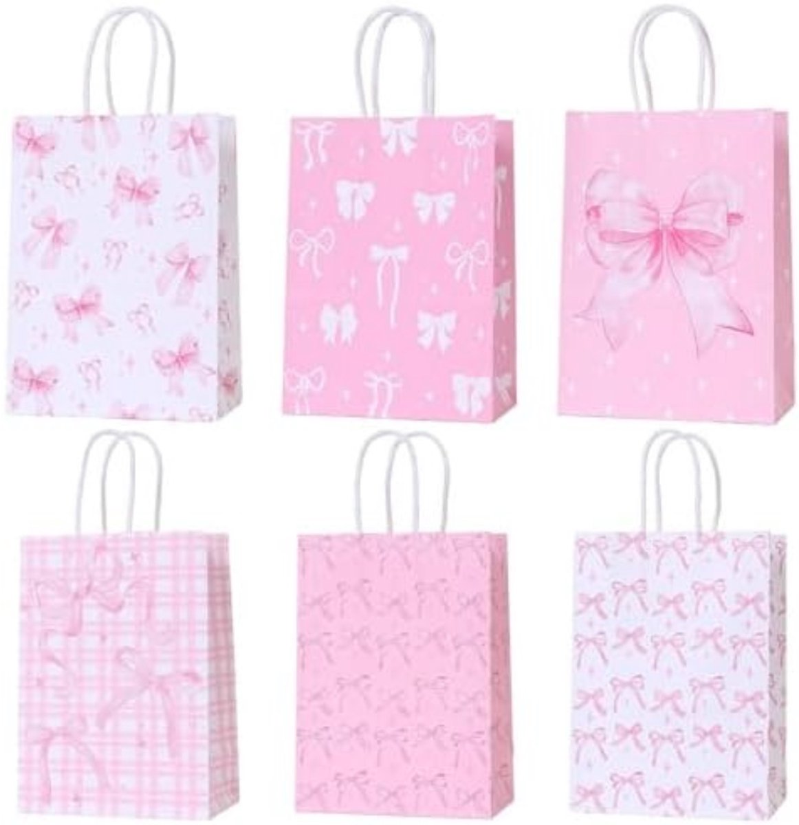 Imperatoris - Geschenktas - Roze - Cadeauverpakking - Cadeaupapier - Cadeautasjes - Papieren Tassen - Gift Bag - Met Handvat - Kraft Tas - 21 x 15 x 8 cm. - 12 Stuks