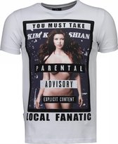 Fanatique local Kim Kardashian - T-shirt strass - Kim Kardashian blanc - T-shirt strass - T-shirt homme blanc Taille L